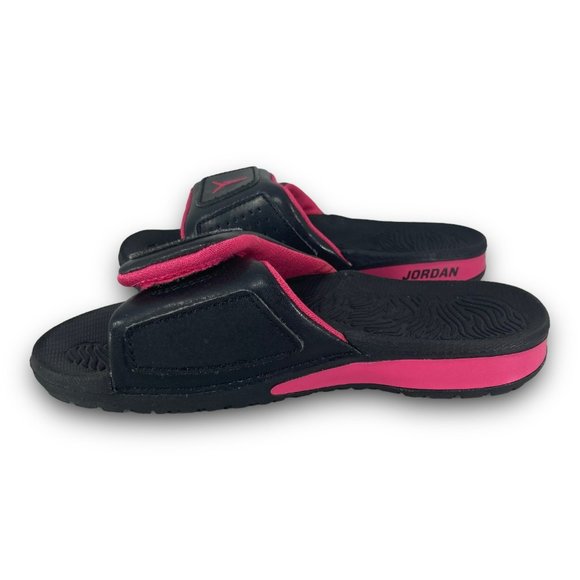 Nike Air Jordan Hydro 3 Slides Sandals 630760-009 Black Vivid Pink Youth 13 - Picture 4 of 9